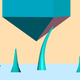 An illustration of the indenter bending a diamond needle.